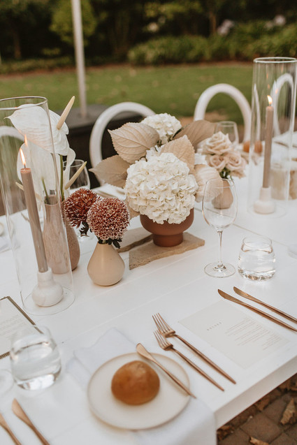 Modern earth tone tablescape