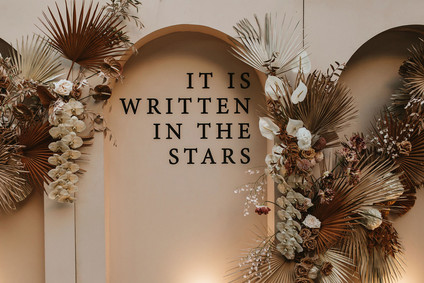 Palm leaf wedding backdrop Inspiration