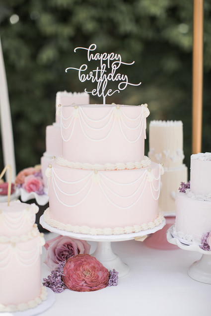 Pink floral French first birthday party