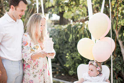 Pink floral French first birthday party