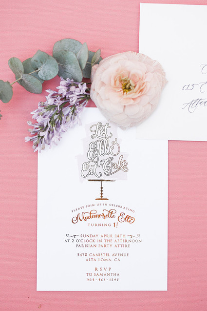 Pink floral French first birthday party