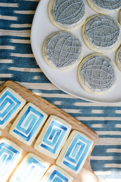 Blue sugar cookies for Mamma Mia party