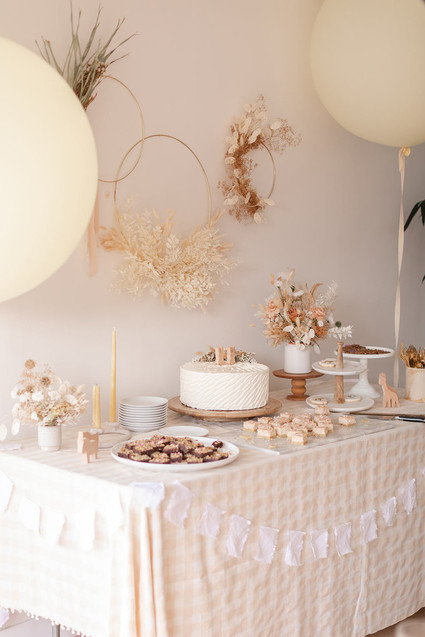 summer baby shower dessert table