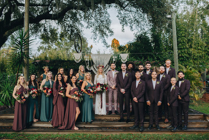 Jewel tone wedding party