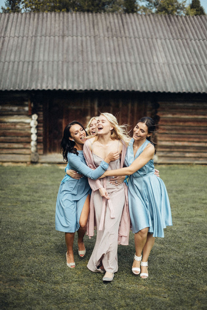 Bridesmaids getting ready