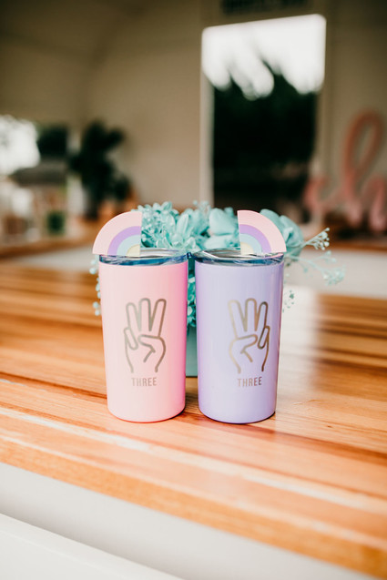 Rainbow pastel twin birthday party