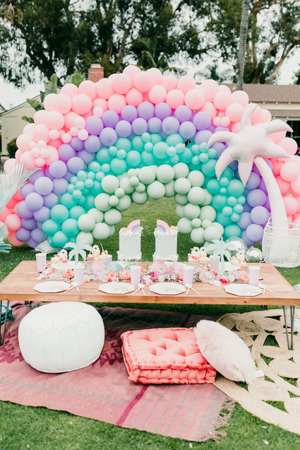Rainbow pastel twin birthday party Inspiration