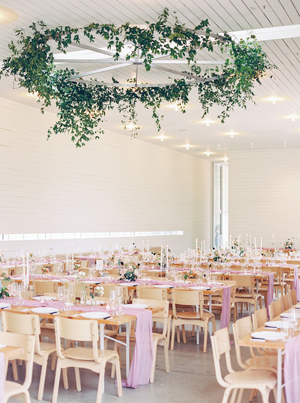 Pink + green wedding tablescape