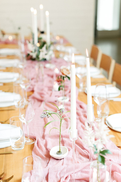 Pink wedding tablescape