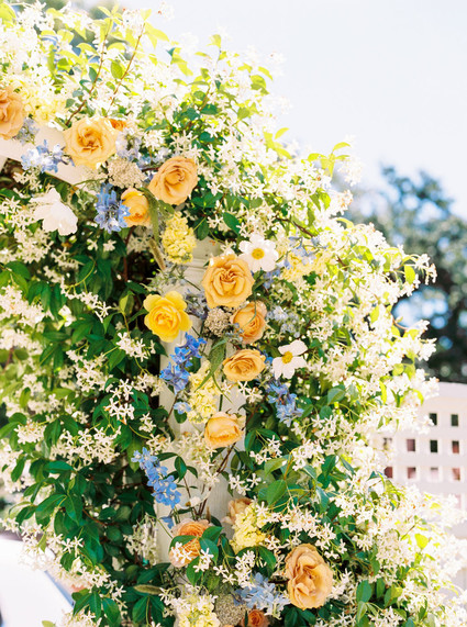 Blue + yellow celestial themed baby shower Inspiration