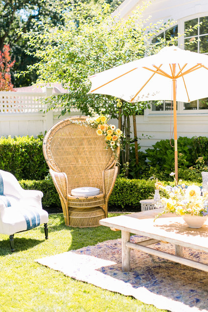 Blue + yellow celestial themed baby shower Inspiration