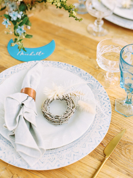 Blue + yellow celestial themed baby shower Inspiration
