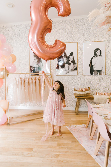 Pink + gold princess tea party 3rd birthday