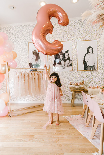 Pink + gold princess tea party 3rd birthday