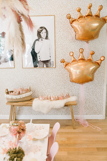 Pink + gold princess tea party 3rd birthday