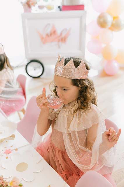 Pink + gold princess tea party 3rd birthday