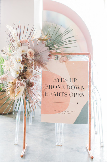 Modern wedding signage