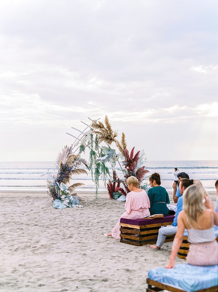 Dyed floral ceremony arch