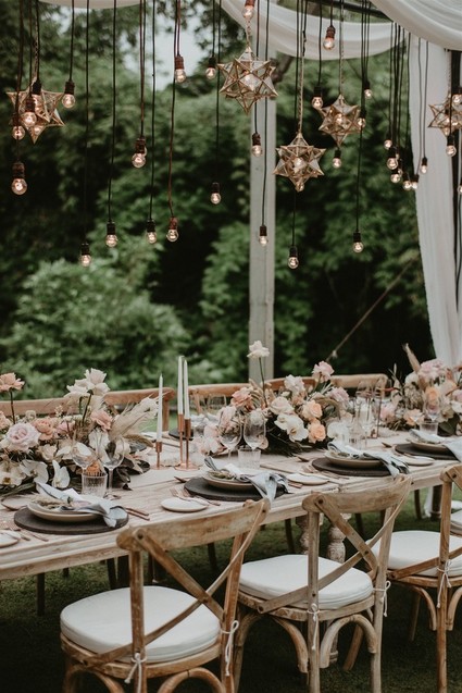 Bohemian wedding tablescape
