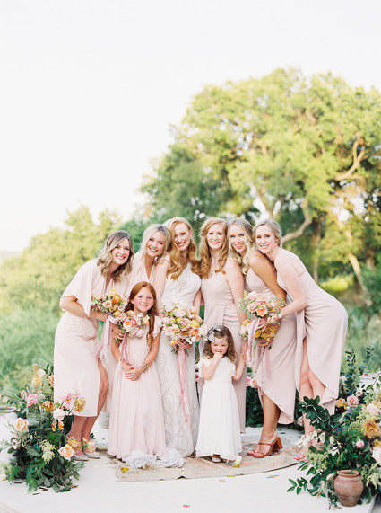 Blush bridal party