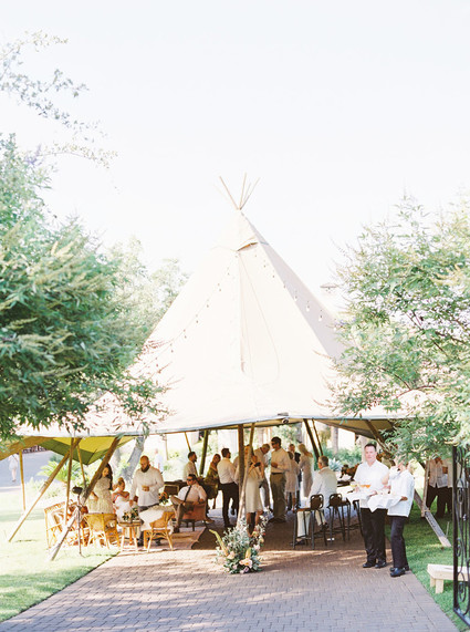 Wedding tipi for cocktail hour