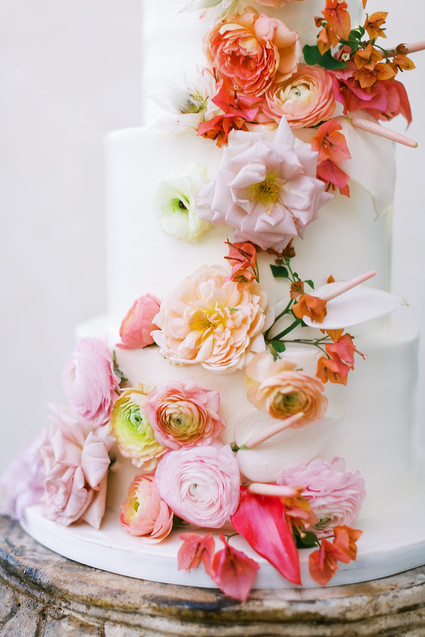 Summer floral wedding cake