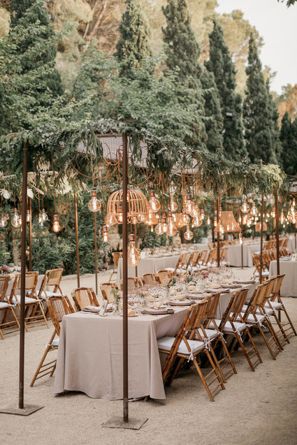 Elegant wedding tablescape with lanterns