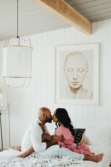 Joshua Tree engagement shoot at a desert airbnb