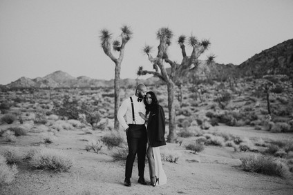 Joshua Tree engagement shoot at a desert airbnb