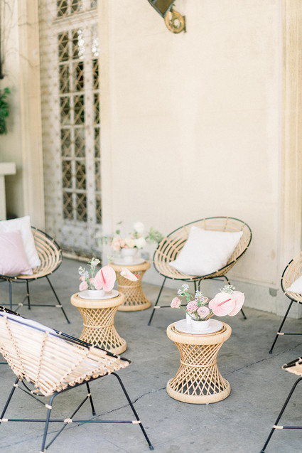 Pink lounge area for wedding