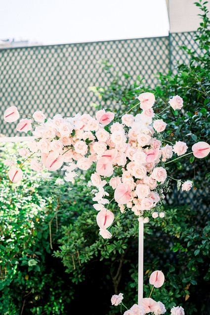 Modern pink ceremony arch