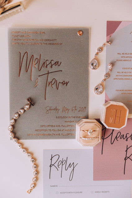 Modern gold wedding invitations