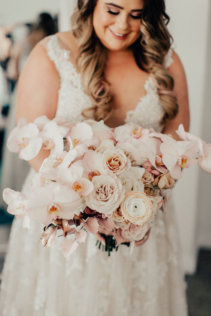 Blush bridal bouquet with orchids Inspiration