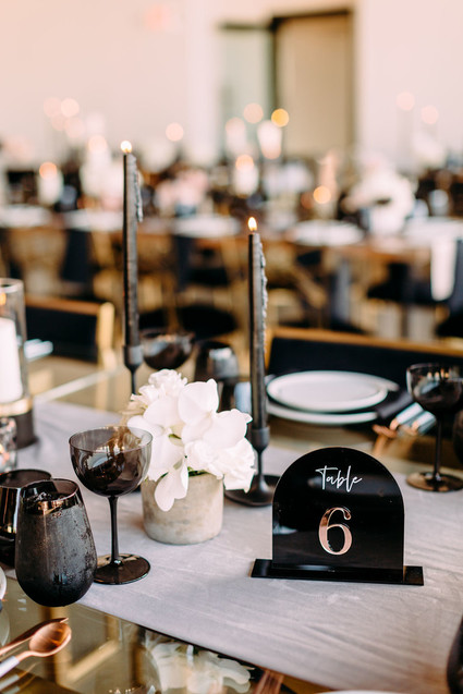 Black, gold, and pink wedding