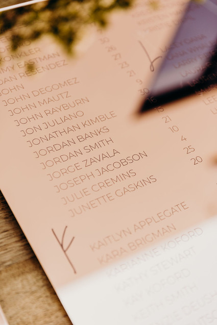 Modern acrylic seating chart