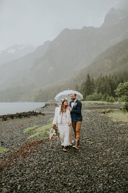 Rainy day Alaska wedding for The Bus & Us