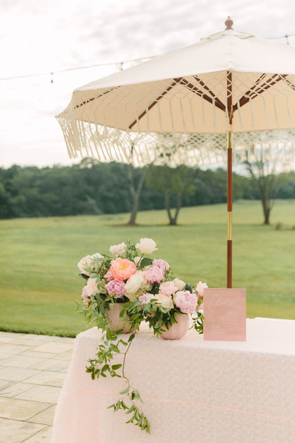 Blush + white wedding theme