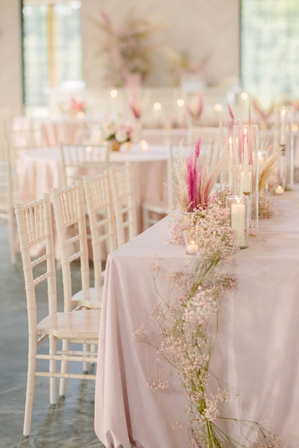 Blush + white wedding theme