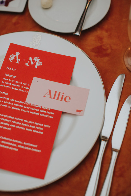 Graphic wedding menu ideas