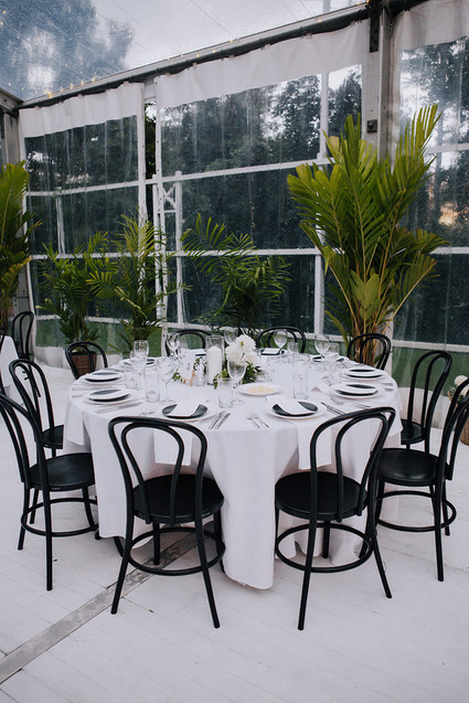 White, black and green wedding