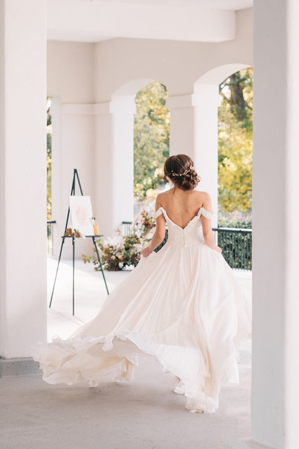 Off shoulder wedding dress