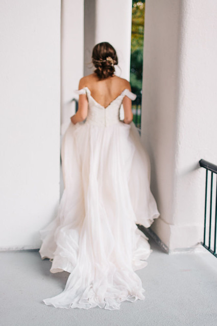 Off shoulder wedding dress
