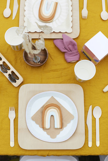 Rainbow place setting
