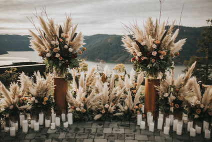 Pampas grass wedding ceremony