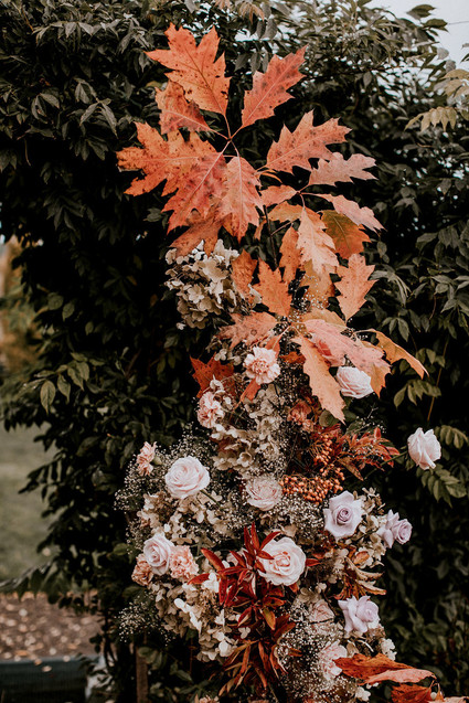 Fall floral ceremony arch Inspiration