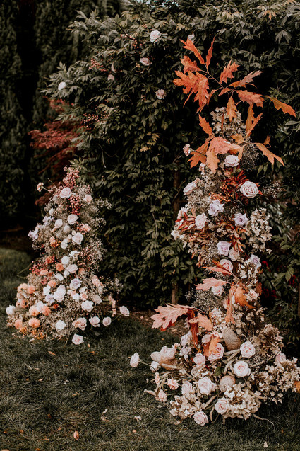 Fall floral ceremony arch