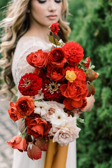 Red bridal bouquet