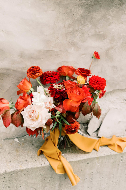 Red bridal bouquet