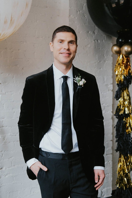 Black groom's suit
