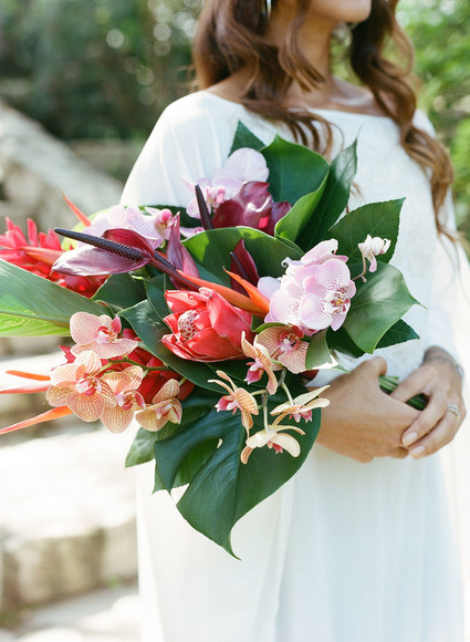 Tropical bridal bouquet